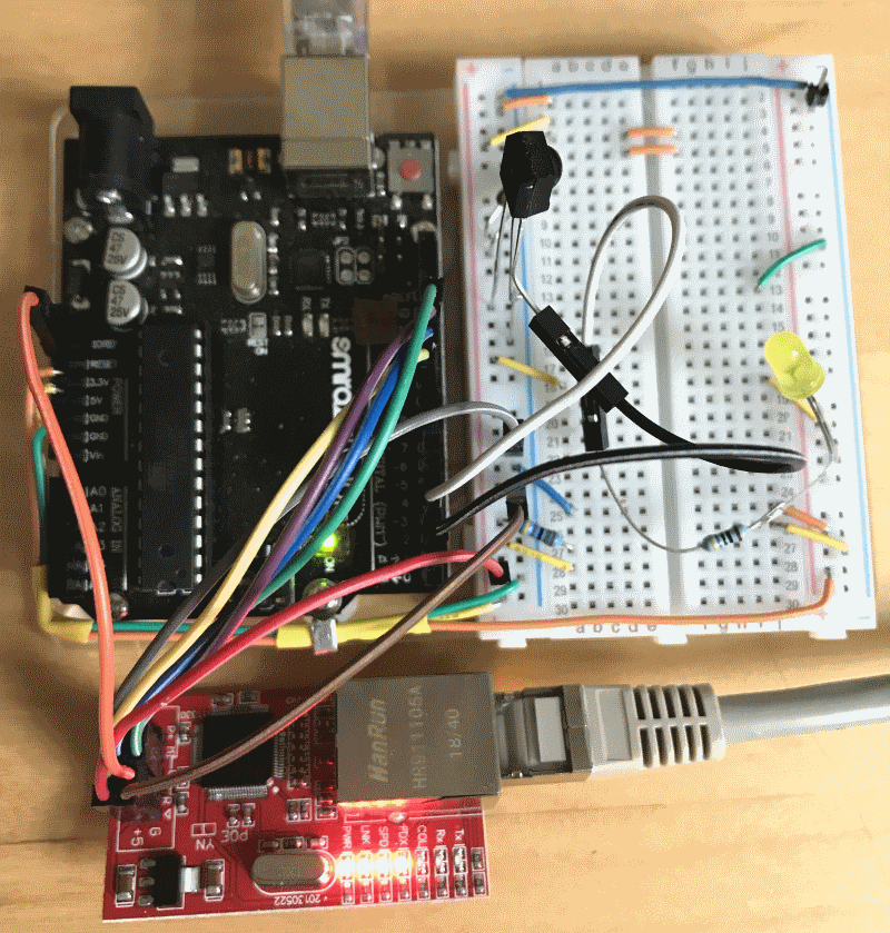 Test setup with Arduino UNO