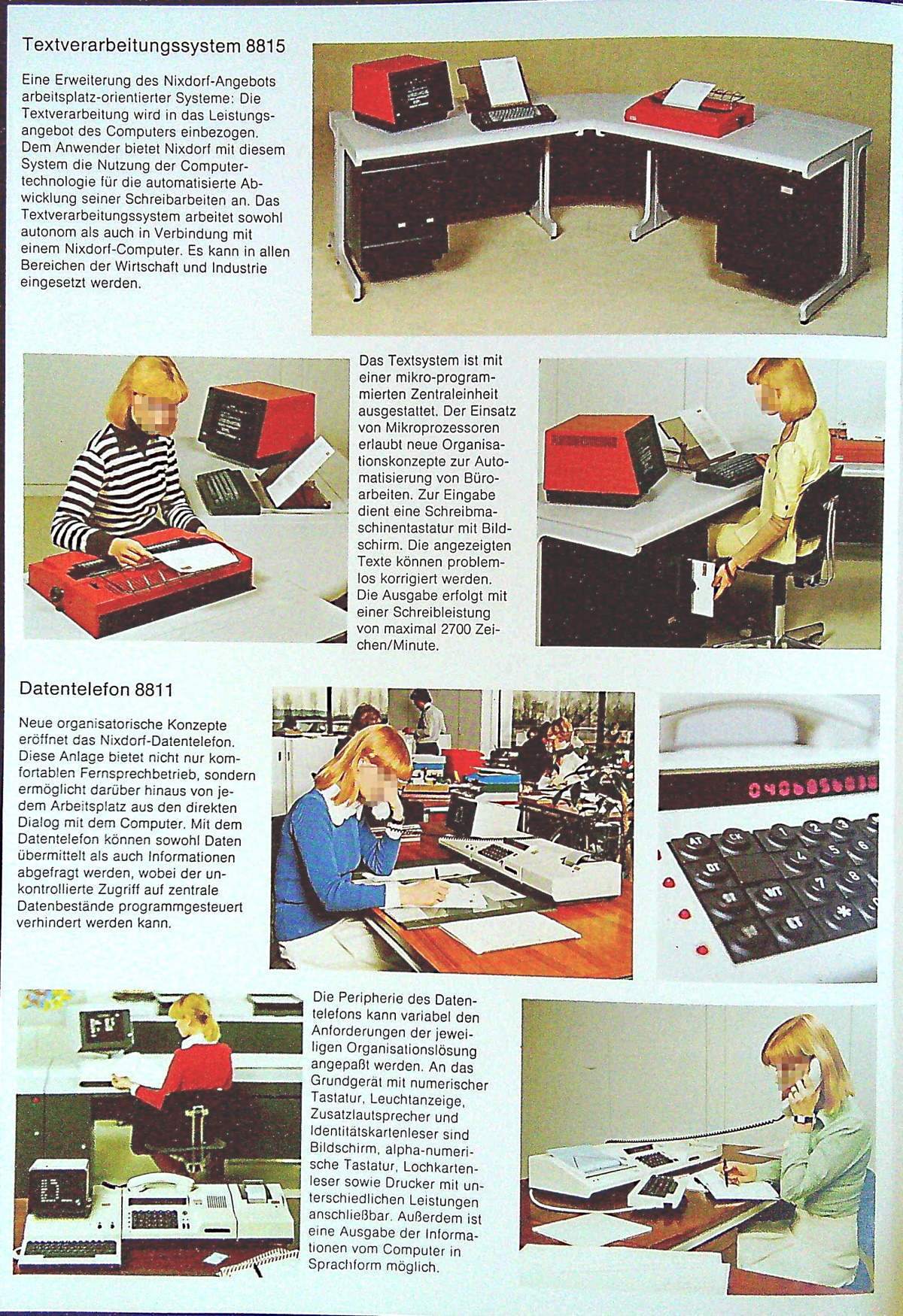 Nixdorf Produkte 1976 8815 und Telefon 8811