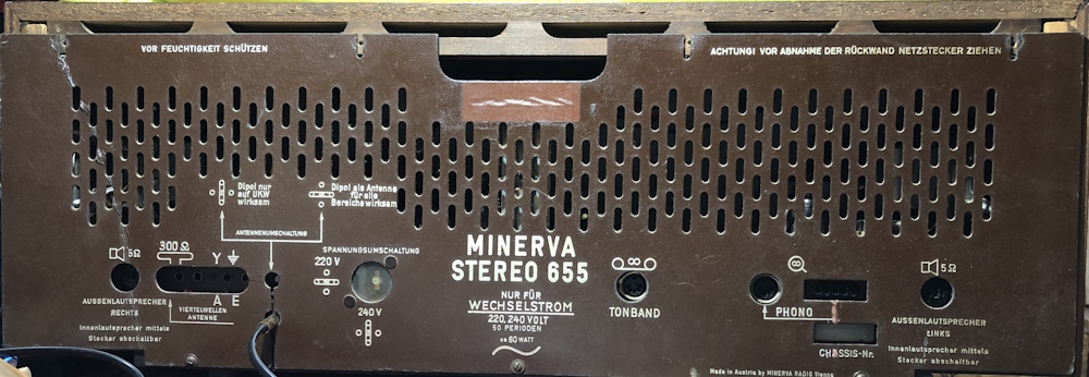 Minerva Stereo 655 Rückwand