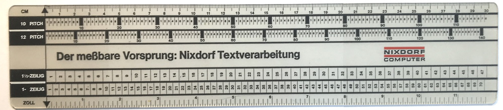 Nixdorf Lineal Textverarbeitung