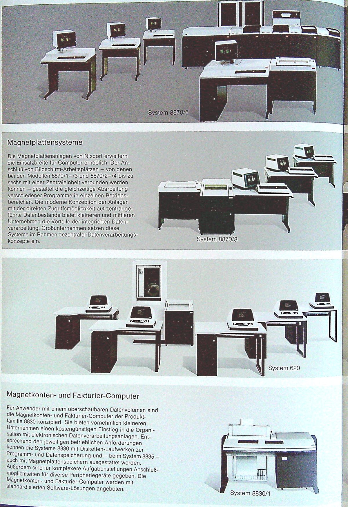 Nixdorf Produkte 1976 8870/6 und 8870/3 (gerade und ungerade) die 620 und 8830/1