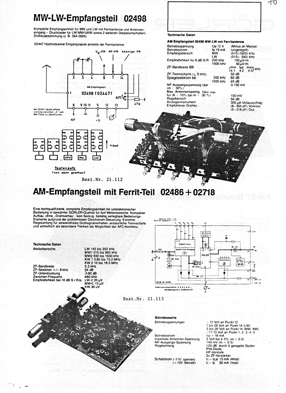 Görler MW_LW Empfangsteile