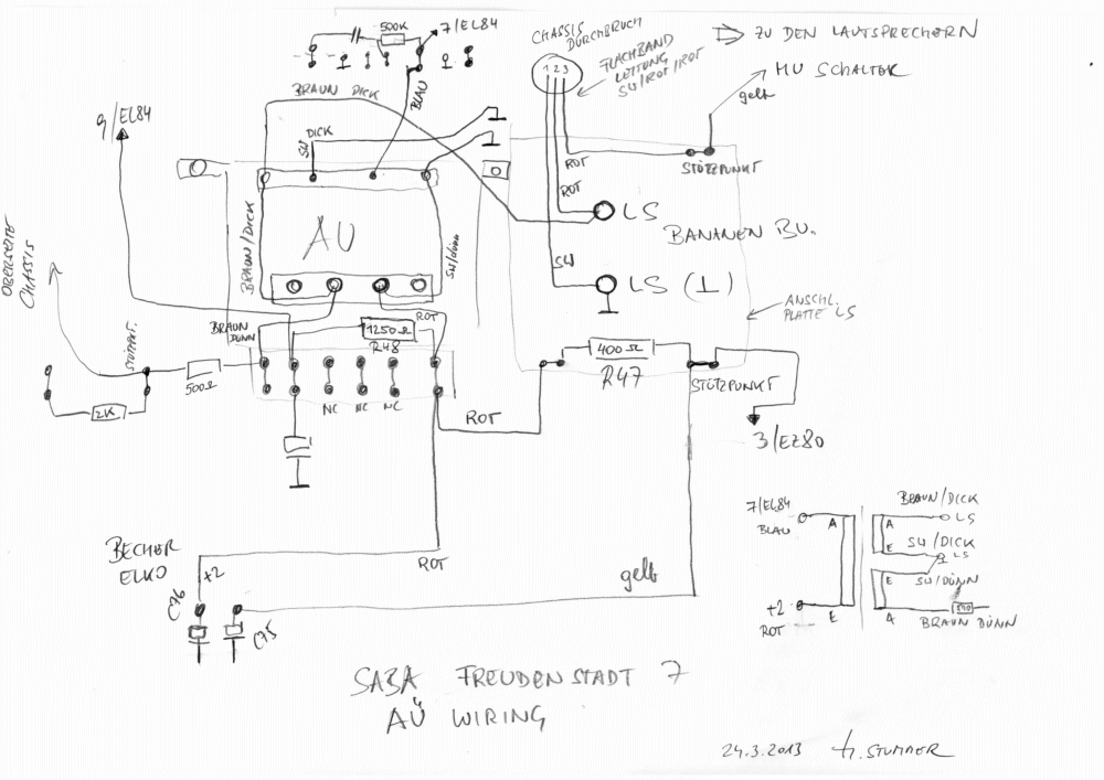 Saba Freudenstadt 7 LS Trafo Verdrahtung